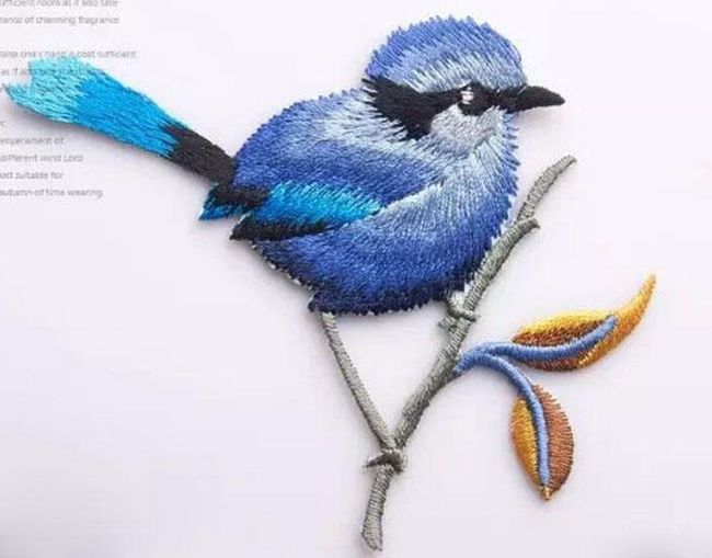 DIY nažehlovačka / výšivka v podobe vtáčika - 5 farieb 1