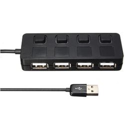 4-portos USB 2.0 HUB nyomógombos kapcsolóval