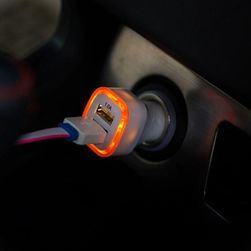 Încărcător dublu pt. brichetă auto LED