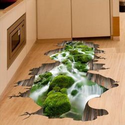 Naklejka 3D na podłogę - Potok w mchu
