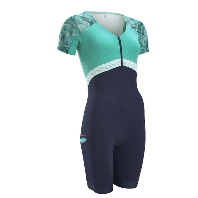 Дамски костюм за триатлон Decathlon, тъмно синьо/тюркоазено, размери XS - XXL: ZO_249019-S 1