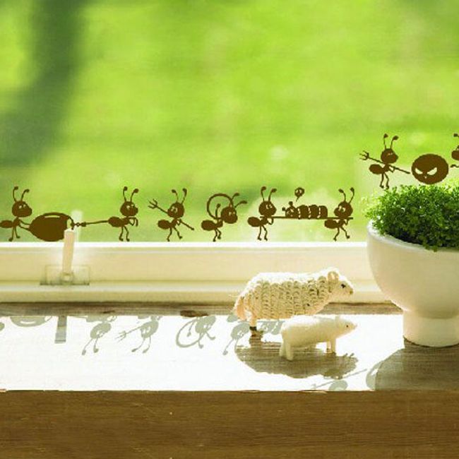 Samolepka na okno alebo stenu - mravce 1