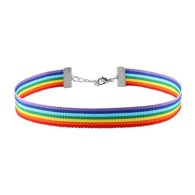 Colier choker în culori curcubeu 1