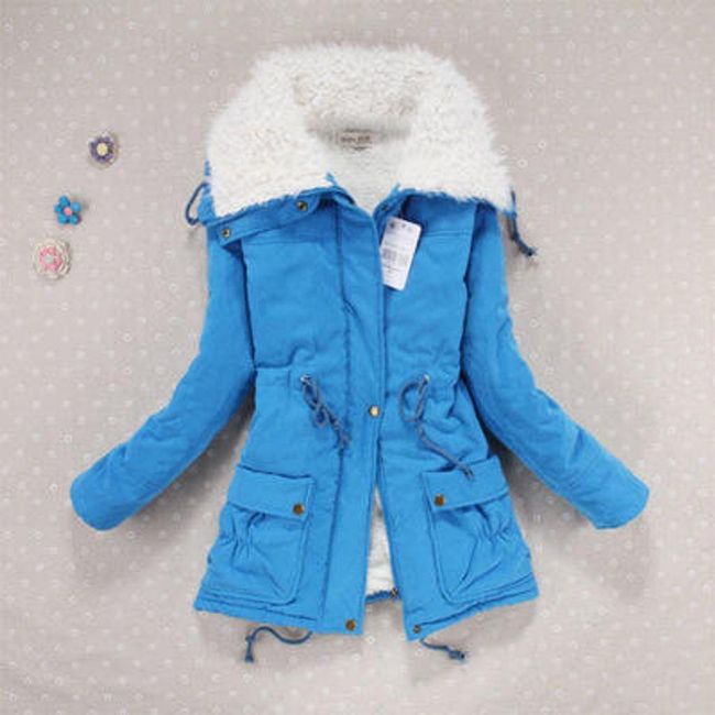 Płaszcz zimowy damski - Sky Blue, Rozmiary XS - XXL: ZO_235185-2XL 1