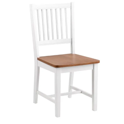 Hnědo - bílá jídelní židle z kaučukového dřeva Brisbane ZO_173457