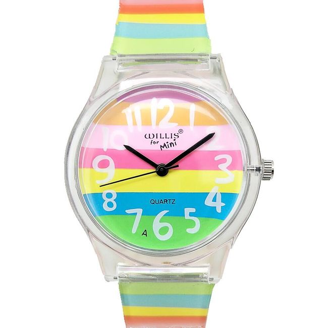 Damski zegarek w jasnych kolorach z silikonowym paskiem 1
