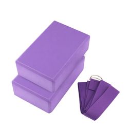 Blokovi i remen za jogu ili pilates - 6 boja