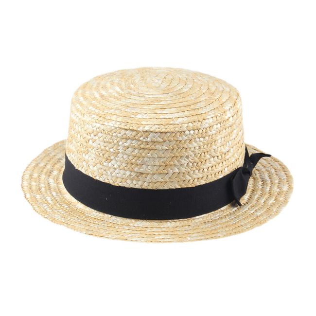 Dámsky slamený klobúk s čiernou mašľou 1