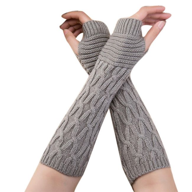 Дамски плетени ръкавици без пръсти - 5 цвята 1