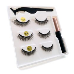 Magnetic eyelashes with tweezers and eyeliner KI90