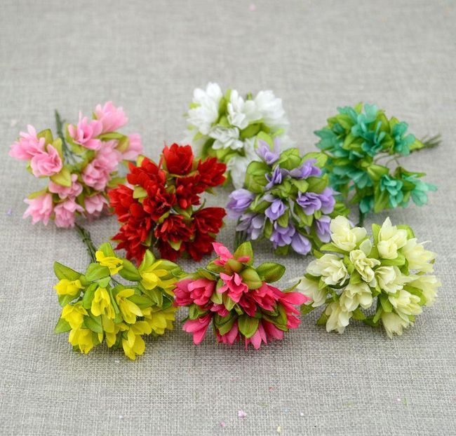 Изкуствени текстилни цветя - 8 цвята 1