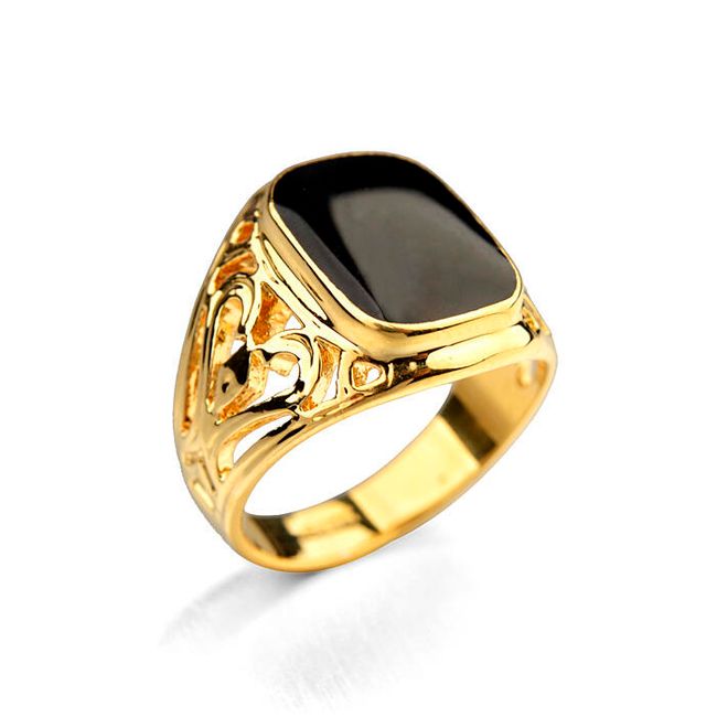 Masivní pánský prsten - zlatá barva vel. 10 1
