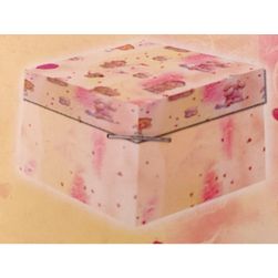 Lekkie pudełko upominkowe z misiami 14x14x13,6cm ZO_SAPA70