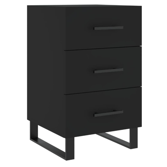 Нощно шкафче черно 40 x 40 x 66 cm композитна дървесина ZO_827685-A 1