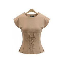 Tricou de culoare solidă cu corset