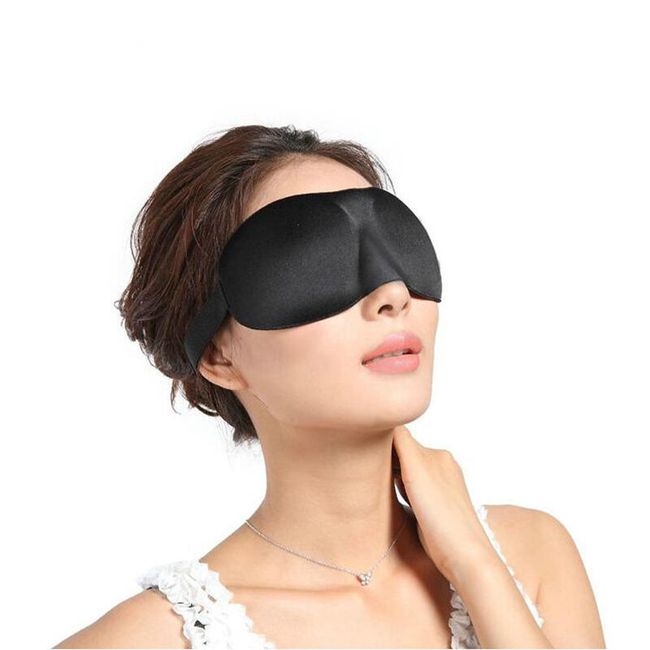3D maska na spaní na suchý zip - černá barva 1