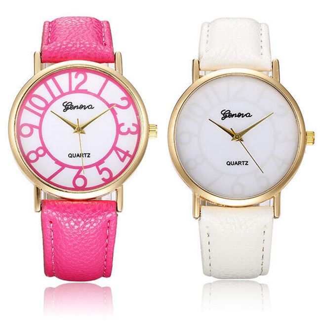 Dámské hodinky v růžové a bílé barvě 1