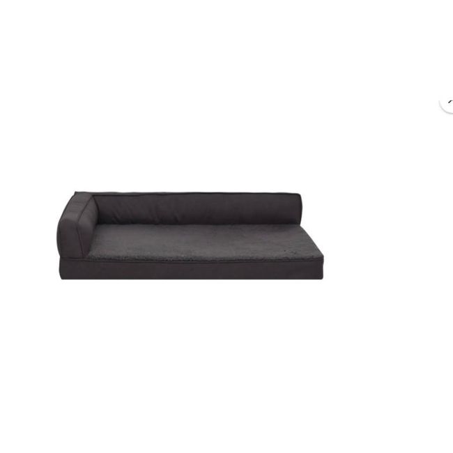 Pat ergonomic pentru câine 60 x 42 cm, aspect de lenjerie de pat, negru ZO_171346-A 1