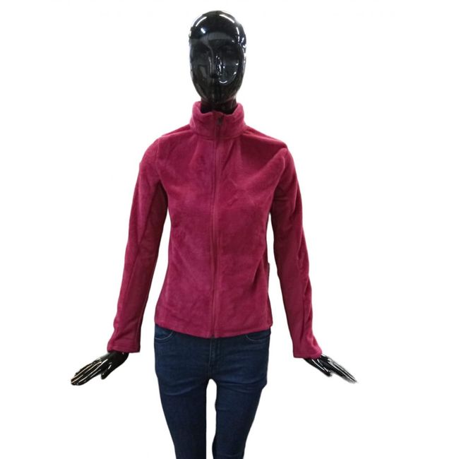 Rózsaszín cipzáras fleece kapucnis pulóver, XS - XXL méretben: ZO_265826-XS 1