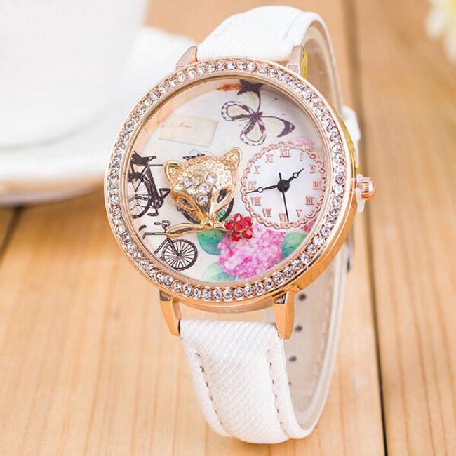 Dámské hodinky s 3D motivem lišky 1
