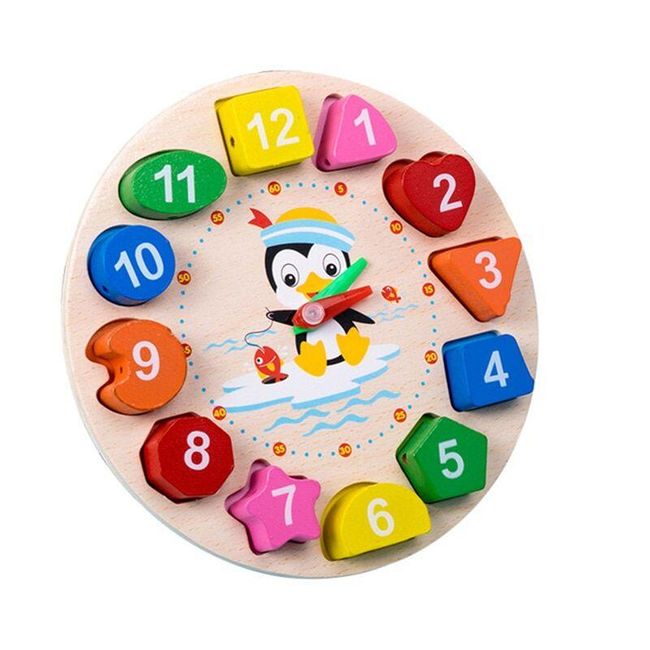 Drewniany zegar dla dzieci Bajbu 1