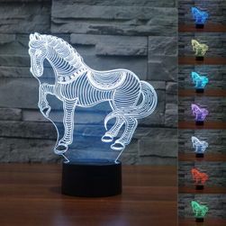 Lampa LED cu efect 3D - formă cal