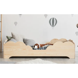 Łóżko dziecięce Mila Box 10 Wykonane z drewna sosnowego, w kolorze naturalnym, 70x160 cm ZO_259055