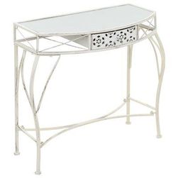 Metalowy stół składany w stylu francuskim 82x39x76 cm biały ZO_245935-A