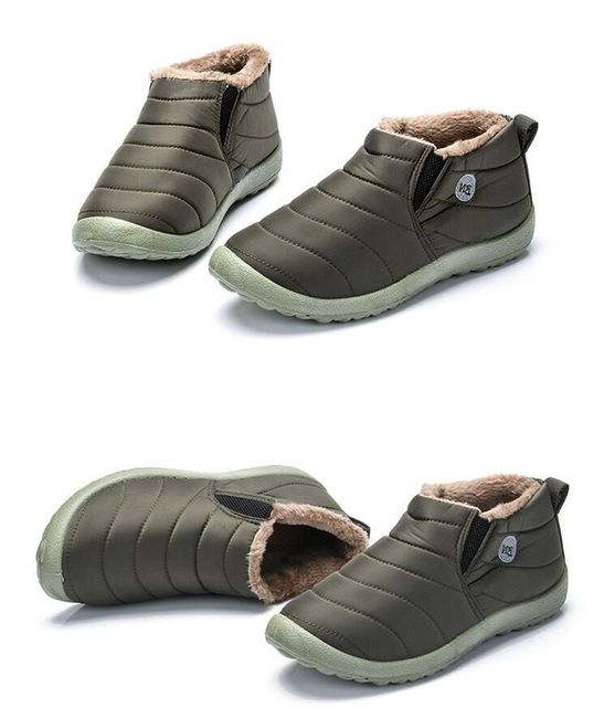 Unisex zimní kotníkové boty - Zelená-velikost 35 1