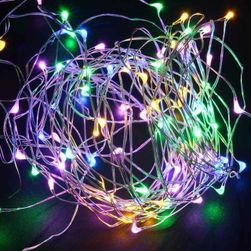 LED řetěz na baterie s malými světýlky - různé barvy
