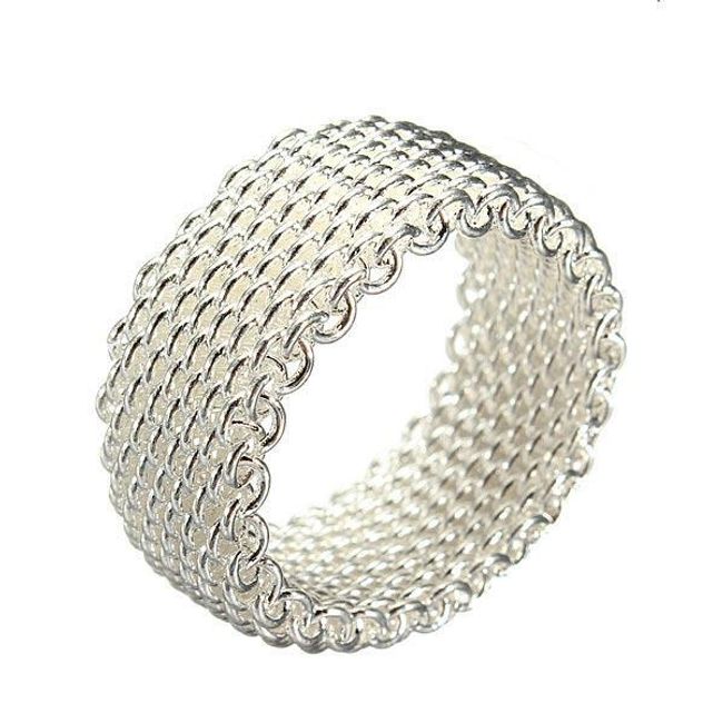 Szeroki unisex pierścień - kolor srebrny 1