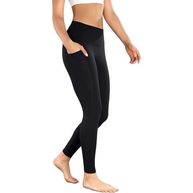 Damskie legginsy do jogi z kieszeniami, czarne, rozmiary XS - XXL: ZO_76751b56-f9d1-11ee-801b-aa0256134491 1