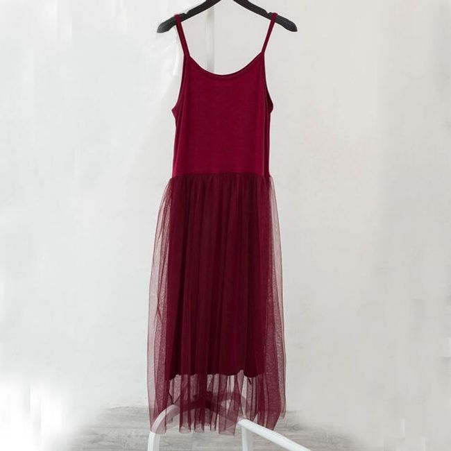 Letnia długa sukienka z tiulową spódnicą - 6 kolorów 1