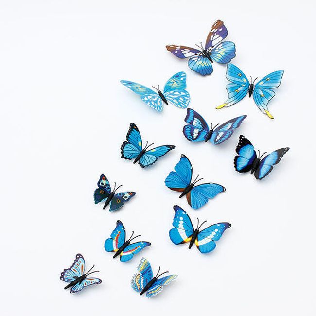 Dekorace v podobě 3D motýlků - 6 barev 5 1