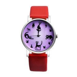 Dámské hodinky s bláznivými kočičkami - 10 barev