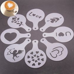Set de șabloane cappuccino pentru iubitori - 8 bucăți