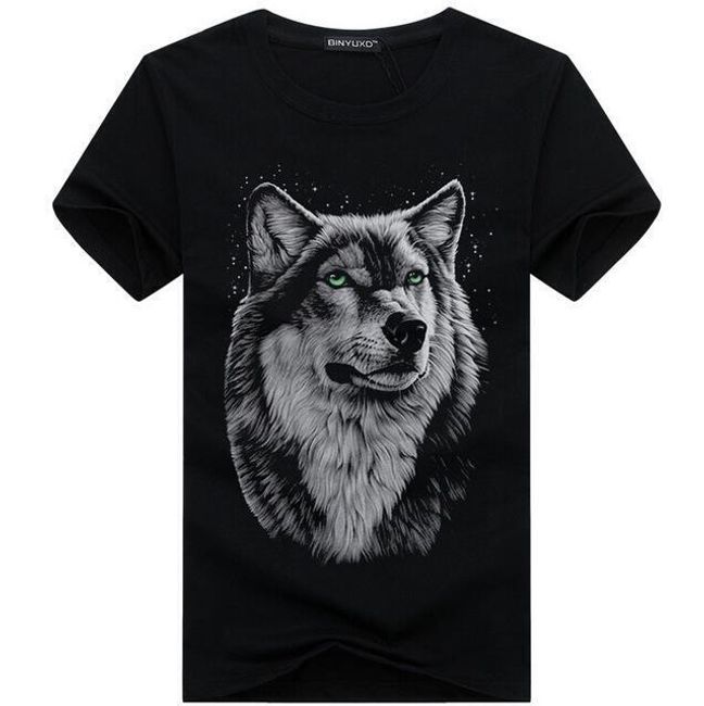 Férfi elegáns póló farkas - 4 színben 1