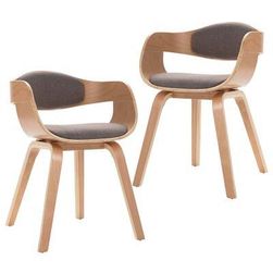 Jídelní židle 2 ks ohýbané dřevo a taupe textil ZO_287390