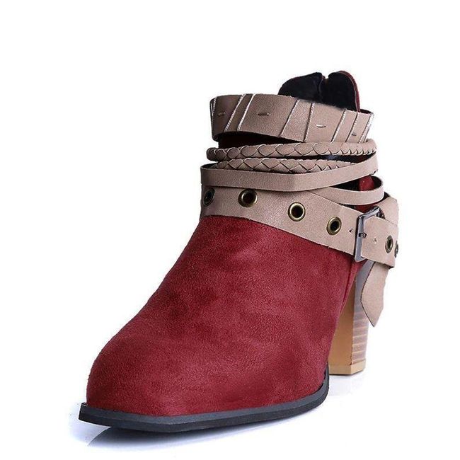 Ботуши до глезена 34 - 43 Burgundy_size 40, Размери на обувките: ZO_236679-40 1