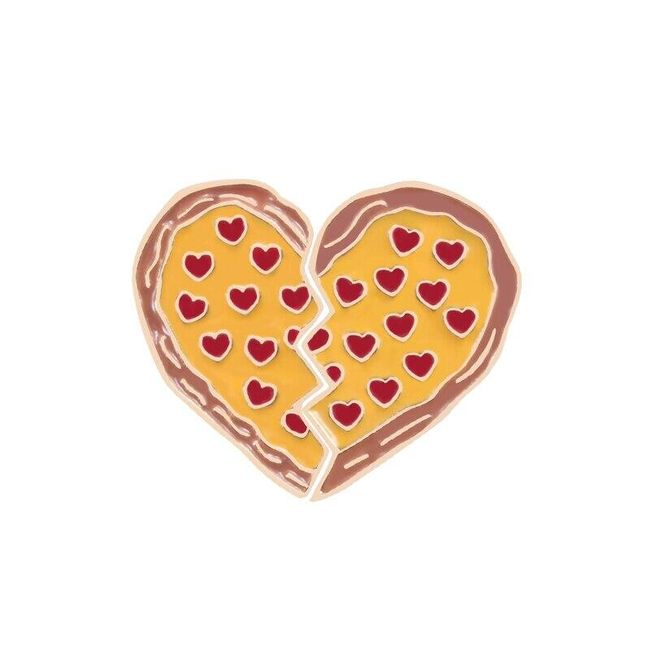 Unisex brož pro pár Pizza 1
