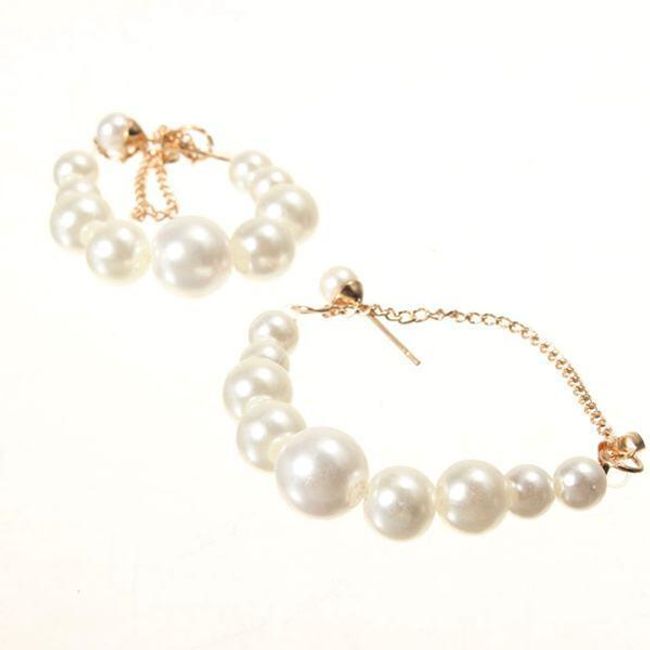Elegantní náušnice s umělými perličkami 1