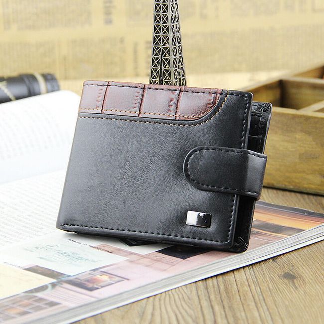 Męski portfel w czarno-brązowym wykonaniu 1