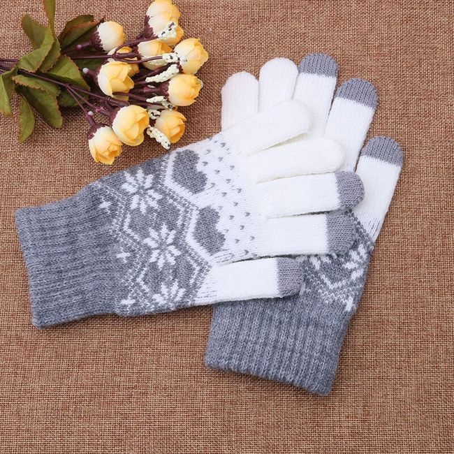 Дамски ръкавици - сиви 1