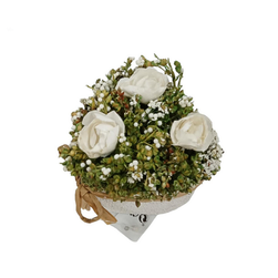 Fehér szív fehér rózsával 7cm ZO_272225