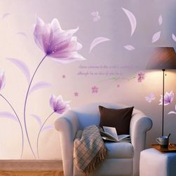 Samolepka na stenu s fialovými kvetmi