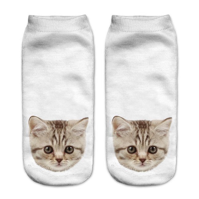 Kotníkové ponožky s motivy kočiček 1