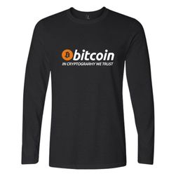 Tričko s dlouhým rukávem a logem Bitcoin