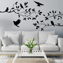 Samolepka na zeď - větvičky s ptáky