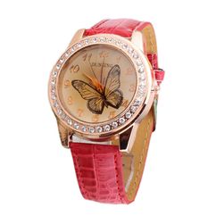 Damski zegarek z motylem na tarczy