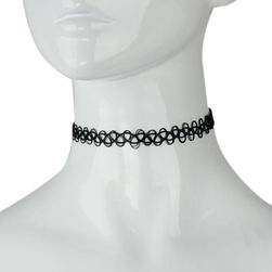 Černý choker náhrdelník - 90. léta